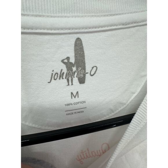 Johnnie-O Mens White Rolling Wave Graphic Crew Neck Short Sleeve TShirt Size M‎ - Picture 4 of 5